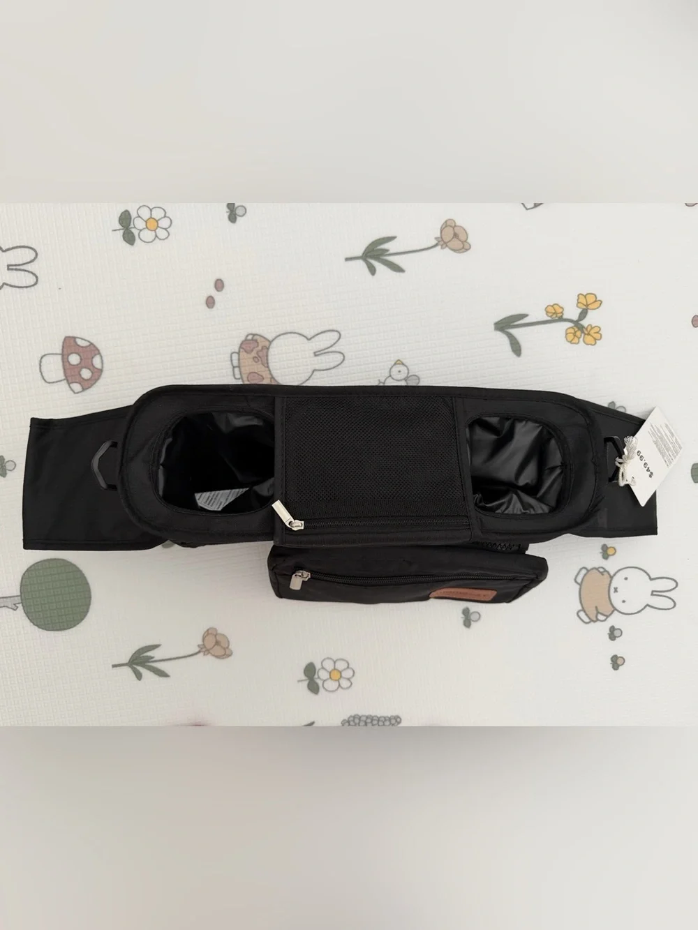 Momcozy Universal Stroller Organizer with Insulated Cup Holder-Black
